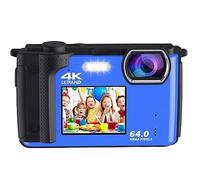 nmbhus Dual Screen Selfie Camcorder 64MP Digital Camera For Photography 2" 2.8" Wifi 4K Vlog Video Camera Live Streaming Webcam(With 64G,With EXtra Battery-02)