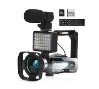 nmbhus Full 4K Camcorder Auto Focus Streaming WIFI Web Cameras Outdoor 48MP Fill Light Video Recorder(128G SD Card,Kit)