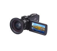 nmbhus HD Digital Video Camera Touch Screen Infrared Night Vision Wifi Selfie Camera DV Camcorder All In One Machine(Black+Ultra-Wide Angle Lens)