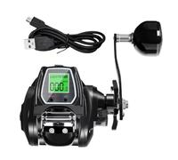 nmbhus Large Deep Sea Electronic Fishing Reel Baitcasting Saltwater Waterproof 6.4:1 16KG Drag Catfishing Trolling Metal Base (Color : Right)