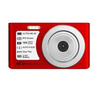 nmbhus Time Lapse Video Recording 48MP Digital Photgraphic Cameras For Children Auto Focus 4K UHD Outdoor Compact Camcorder(64G SD Card,Red)