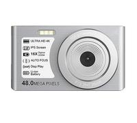 nmbhus Time Lapse Video Recording 48MP Digital Photgraphic Cameras For Children Auto Focus 4K UHD Outdoor Compact Camcorder(128G SD Card,Silver)