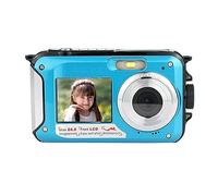 nmbhus Waterproof Digital Cameras For Photography Dual Screen 48MP Photo Recorder Outdoor Sport Action Camcorder 1080P Cam Anti Shake(32G TF Card,Blue)