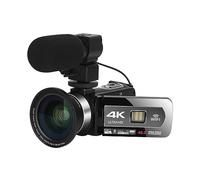 nmbhus Wide Angle 4K Digital Video Cameras Slow Motion Loop Recording Microphone Camcorder Auto Focus Streaming Webcam Vlog Kit(128G SD Card,Set 1)
