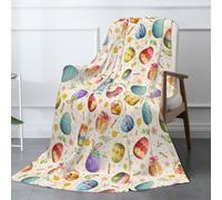 Nmbvcxz Easter Eggs Fleece Blanket for Bed and Couch, Lightweight Warm Throw Blanket for All Seasons - Gift for Women, Men, Girls and Boys 60"x50"