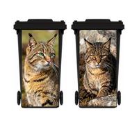 NMBVFC 2 Sheets Wildcat Wheelie Bin Stickers, Waterproof Self Adhesive Dustbin Stickers, Waterproof Bin Decal, for Garden Outdoor, Wall Decoration