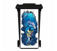 NMBVFC Marine Animal Wheelie Bin Stickers, PVC Dustbin Stickers, Waterproof Self-Adhesive Decorative Bin Decals Outdoor Waste Management 31 * 70cm
