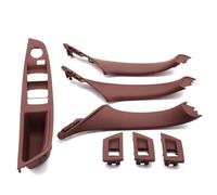 NMBZVE 7pcs Car LHD Interior Armrest Door Pull Handle Panel Trim Cover for B&MW 5 Series F10 F11 F18 520i 523i 525i 528i 535i(B Red Brown)