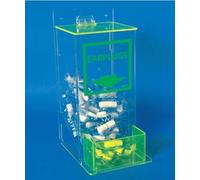 NMC AEP-4 Compact Earplug Dispenser with Cover - 6 in. x 13 in. x 8 in. Small, Clear Acrylic Holder with Front Pocket