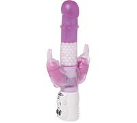 NMC Double Bunny 8-Inch Rotating Bead Rabbit Vibrator Purple
