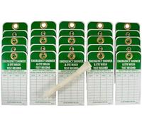 NMC RPT37G Accident Prevention Tag with Grommet,"EMERGENCY SHOWER AND EYE WASH TEST RECORD", 3" Width x 6" Height, Unrippable Vinyl, Green on White (Pack of 25)