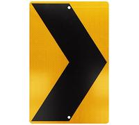 NMC TM161K Chevron Traffic Arrow Sign - 12 in. x 18 in. Heavy Duty Intensity Reflective Aluminum Safety Sign with Black Graphic on Yellow Base