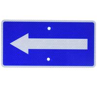 NMC TMA5J Traffic Sign with Right Arrow Graphic, 6" Length x 12" Height, Engineer Grade Prismatic Reflective Aluminum 0.080, White on Blue