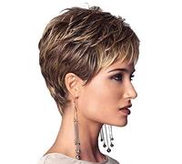 NMD;LR Short,Fluffy Short Blonde and Curly for Women Feel Like Human,Natural Daily Use Suitable for Middle-Aged and Old Women and Girls