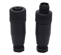 NMEA 2000 Male Female Terminator, M12 5 Core A - Shape Connector with 9 Current, Heat and UV Resistant ABS Housing for Marine Boat NMEA 2000 Network Systems