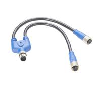 NMEA 2000 Multiport M12 Y Splitter Cable IP67 Waterproof N2K M12 A Code 5Pin Male to Female Extension Cable Marine Boat Backbone Y Coupler Connector Cable for CAN BUS CANOpen Devicenet(0.2M/0.66FT)