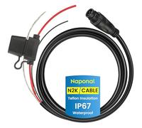 NMEA 2000 Power Cable with Fuse, 1.6 Ft Marine-Grade N2K Backbone Power Cord, Standard 5 Pin Micro C Male Connector - Fits Lowrance, Simrad, B&G (Navico), Garmin Networks
