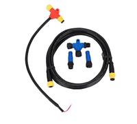 NMEA 2000 Starter Kit Marine Grade 5 Pin Backbone Cable 0 Drop Cable 2m Tees Terminators for Boat Chartplotter Radio Transducer Engine Data Outboard Motor Electronics Setup