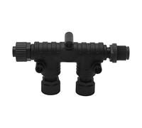 NMEA 2000 Tee Terminator, 2 Port M12 Thread 5 Pin, IP67 Waterproof Universal Connector - Durable ABS Material, Wide Network Compatibility for Marine Electronics