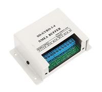 NMEA Buffer Box, Marine Serial Line Splitter, 1 in 4 Out Isolating Buffer Converter Interface with Aluminium Alloy Shell, for 24V Circuit Systems, RS232/RS422/TTL Signal Support