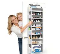 NMEO 6-Shelf Over The Door Organizer - 2 Pack 50LB Load Hanging Door Storage Space Saving Wall Shoe Rack for Fits All Standard Doors - Perfect for Bedroom Bathroom Nursery Kitchen