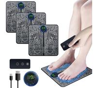 NMES Foot Massager, Foldable and Portable Electric Foot Massager for, 8 Modes and 19 Intensities with Remote Control, Muscle Pain Relief (3pcs)