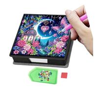 NMFLAB Creative Butterfly Acrylic Note Holder Craft for Home Study Room Decor with Sparkling Particulars Butterfly Stone Painting Memo Box