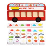 NMFLAB Early Learning Wooden Puzzle Memory Chess Game Toy with 20 Game Cards for Teaching Numbers and Shapes Cognitive Skill Toddler Learning Puzzle