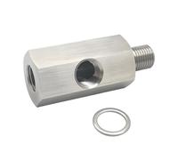 NMFLAB Oil Pressure Adapter Single Hole 10mm X 1.0 Thread, 1/8" NPT Side Port, Machined Stainless St Leak Oil Link