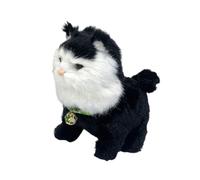 NMFLAB Plush Cats Doll Cuddle Toy with Electric Walking Motion and Realistic Sound for Children Engagement Entertainment Walking Talking Cats Toy