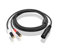 NMFLAB Premium 3Pin XLR to 2RCA Y Splitter Cable 30cm Length Sound Adapter Suitable for Various Amplifiers and Speakers Y Splitter Sound