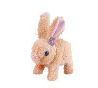 NMFLAB Realistic Plush Rabbits Toy with Sound and Movement Talking Hopping Ears Nose Moving Educational Kids Dynamic