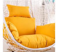Nmg1 Hanging Egg Chair Cushions Cover, Overstuffed Swing Chair Cushion Pads Cover, Hanging Basket Chair Seat Cushion Replacement Cover(No Padding) (Color : Yellow)