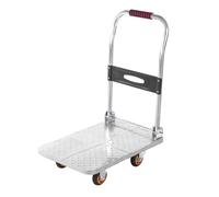 NMGBRDM Folding Push Cart Dolly,150/230/500/400KG Rolling Flatbed Luggage Cart With 360°Swivel Wheels, Garage Warehouse Moving Platform Hand Push Truck(Size:60×40cm)