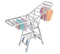 NMGBRDM Multi-Function Foldable Drying Rack for Laundry, Large-Capacity Stainless Steel Airer with Shoe Holders, Space-Saving Heavy Duty Clothes Rack (1.5 meter)