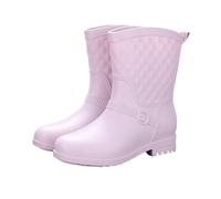 NMGHUTE Mud Boots, Women's All Match Mid Tube Rain Boots Waterproof And Non Slip Water Shoes Fishing Deck(Pink,38)