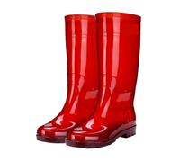 NMGHUTE Mud Boots, Women's Anti Slip Water Shoes High Top Waterproof Solid Color Rain Boots Fishing Deck(Rosso,44)