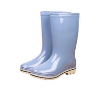 NMGHUTE Mud Boots, Women's Mid High Thickened Rain Boots Waterproof Rubber Shoes Non Slip Water Shoes Fishing Deck(Blue,37)