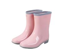 NMGHUTE Mud Boots, Women's Outdoor Non Slip Water Shoes Waterproof Rain Boots Short Tube Rubber Shoes Fishing Deck(Pink,37)