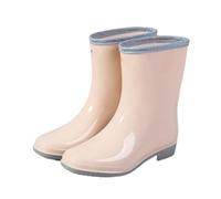 NMGHUTE Mud Boots, Women's Outdoor Non Slip Water Shoes Waterproof Rain Boots Short Tube Rubber Shoes Fishing Deck(Beige,37)