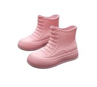 NMGHUTE Mud Boots, Women's Rain Boots Short Tube Non Slip Water Shoes Waterproof Casual Rubber Shoes Fishing Deck(Pink,40)