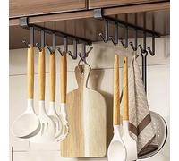 Nmgkokew Pack of 2 Cup Holders, Cupboard Insert Hooks, No Drilling, Self-Adhesive Cup Storage Hooks, Hooks for Cups/Cups/Kitchen Utensils (Black)