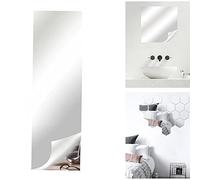 NMJHEVX Flexible Mirror Sheets, 50x200cm Mirror Paper Self Adhesive Roll Stickers Non Glass Self Adhesive Mirror Tiles Self Adhesive Sheets,Great for Craft Home Wall Decor (0.2MM)