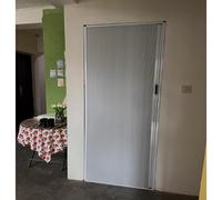 NMKSYX No Drill Sliding Accordion Doors Interior 198 228 Cm H, Honeycomb Concertina Door For Closets Bathrooms Kitchens, Waterproof Folding Doors With Magnetic Catch(White,113x198cm)