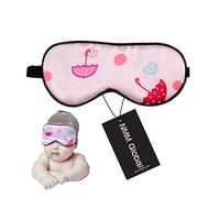 NMM Global 100% Natural Silk Sleep Eye Mask Kids, Cute Night Sleeping Mask with Adjustable Elastic Strap for Newborn (Baby Cute Pink)