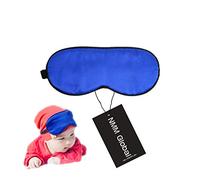 NMM Global 100% Natural Silk Sleep Eye Mask Kids, Cute Night Sleeping Mask with Adjustable Elastic Strap for Newborn (Baby Blue Small)