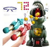 NMM Movable Dinosaur Shooting Toy for 4 5 6 7 8 Year Old Boys, Shooting Target Games Toy with 2 Air Pump Gun, 72 Foam Balls, LED Score Record, Spray, Sound for Boys Girls Christmas Birthday Gifts