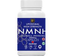NMNH | 120 NAD+ Capsules | 2000mg 1-A-Day Tablet 4 Months Supply | NAD with Trans-Resveratrol & Urolithin A | Anti Ageing Liposomal Max Absorption | Vegan | No Fillers | UK Company