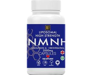 NMNH | 120 NAD+ Capsules | 2000mg 1-A-Day Tablet 4 Months Supply | NAD with Trans-Resveratrol & Urolithin A | Anti Ageing Liposomal Max Absorption | Vegan | No Fillers | UK Company