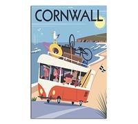 NMNM Cornwall England Bus Vintage Travel Poster Canvas Art Wall Decor Poster Picture Print Painting Posters Gift 12x18inchs(30x45cm)